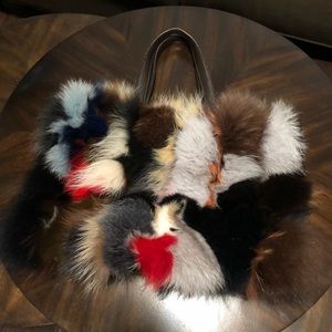 Beautiful fake dyed fur hand bag
